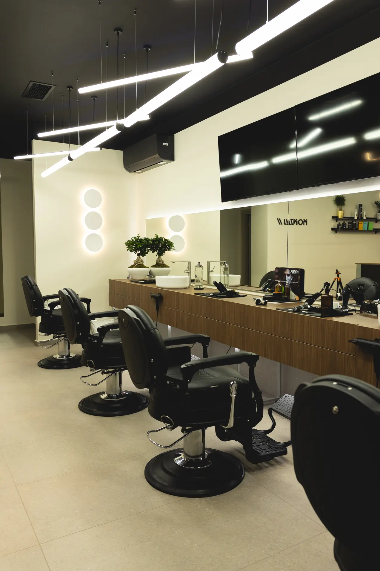 Barbering Chairs and Grooming Atmosphere